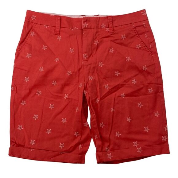 Marc New York Andrew Marc Coral Starfish Chino Bermuda Shorts 6 Cotton Stretch - Picture 1 of 8